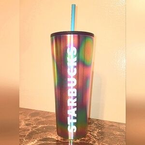 💜EUC Starbucks stainless steel oil slick cup💜